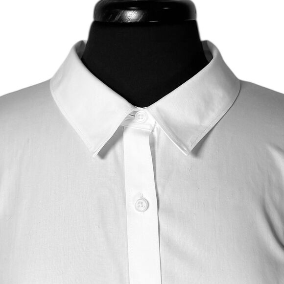 Lands’ End Womens No Iron Button Up Shirt White 100% Cotton Size 22W Long Sleeve - Picture 4 of 9